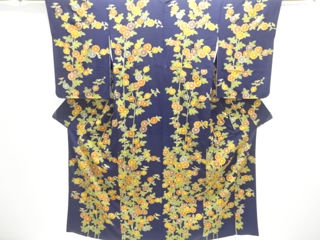 JAPANESE KIMONO / TSUKESAGE KOMON / CHIRIMEN / KIKU